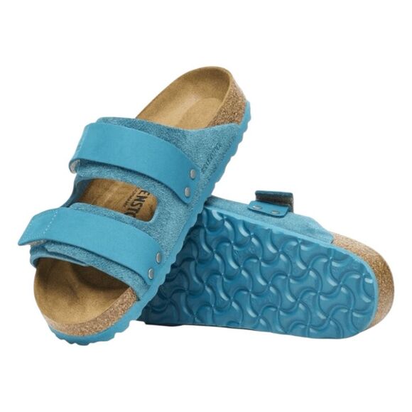 Birkenstock Uji Sandal Nubuck-Suede Leather Deep Turquoise 38 W7 Narrow - Picture 2 of 11